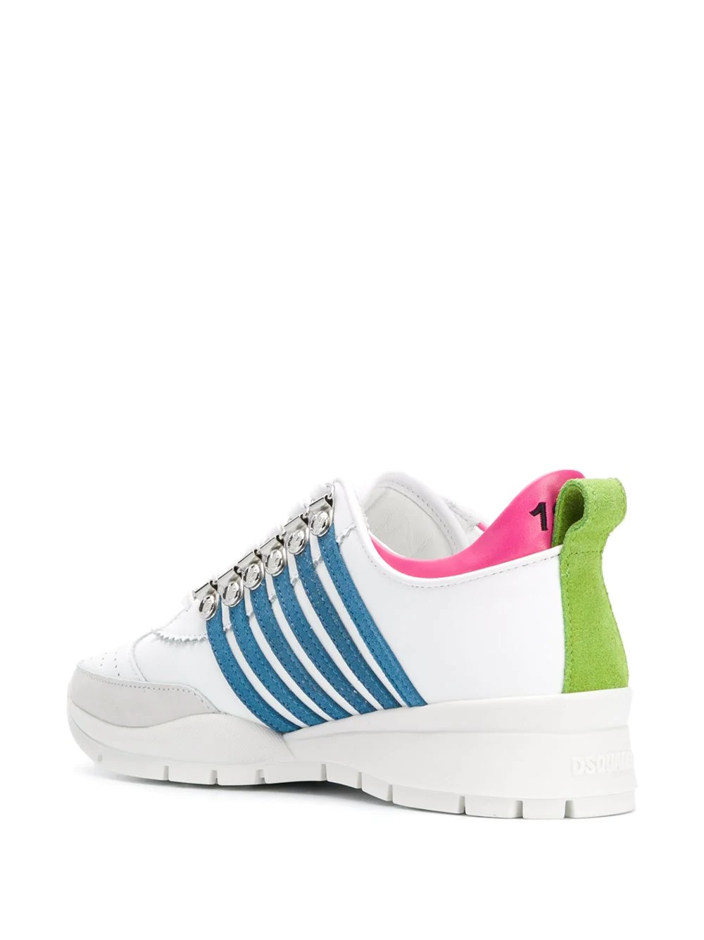 lace up trainers with colourful stripe detail - 3