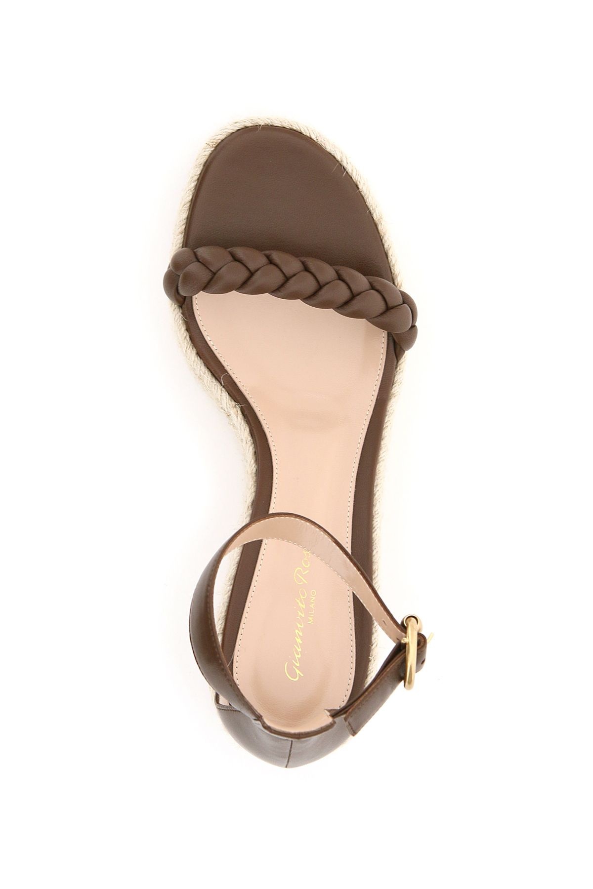 LEATHER SANDALS WITH ROPE PLATFORM - 3