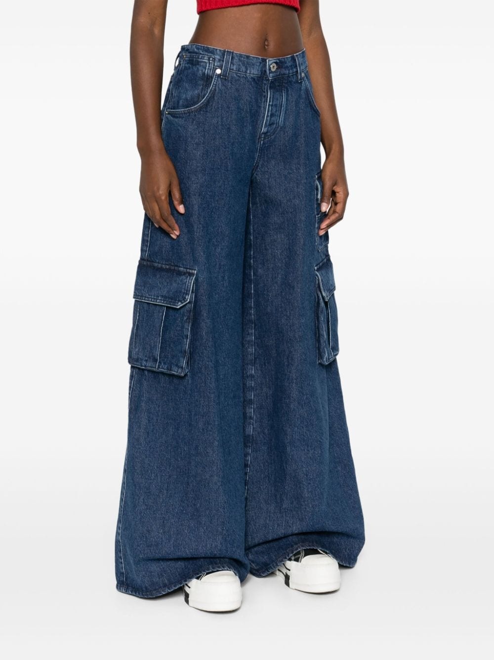 wide-leg cargo jeans - 3