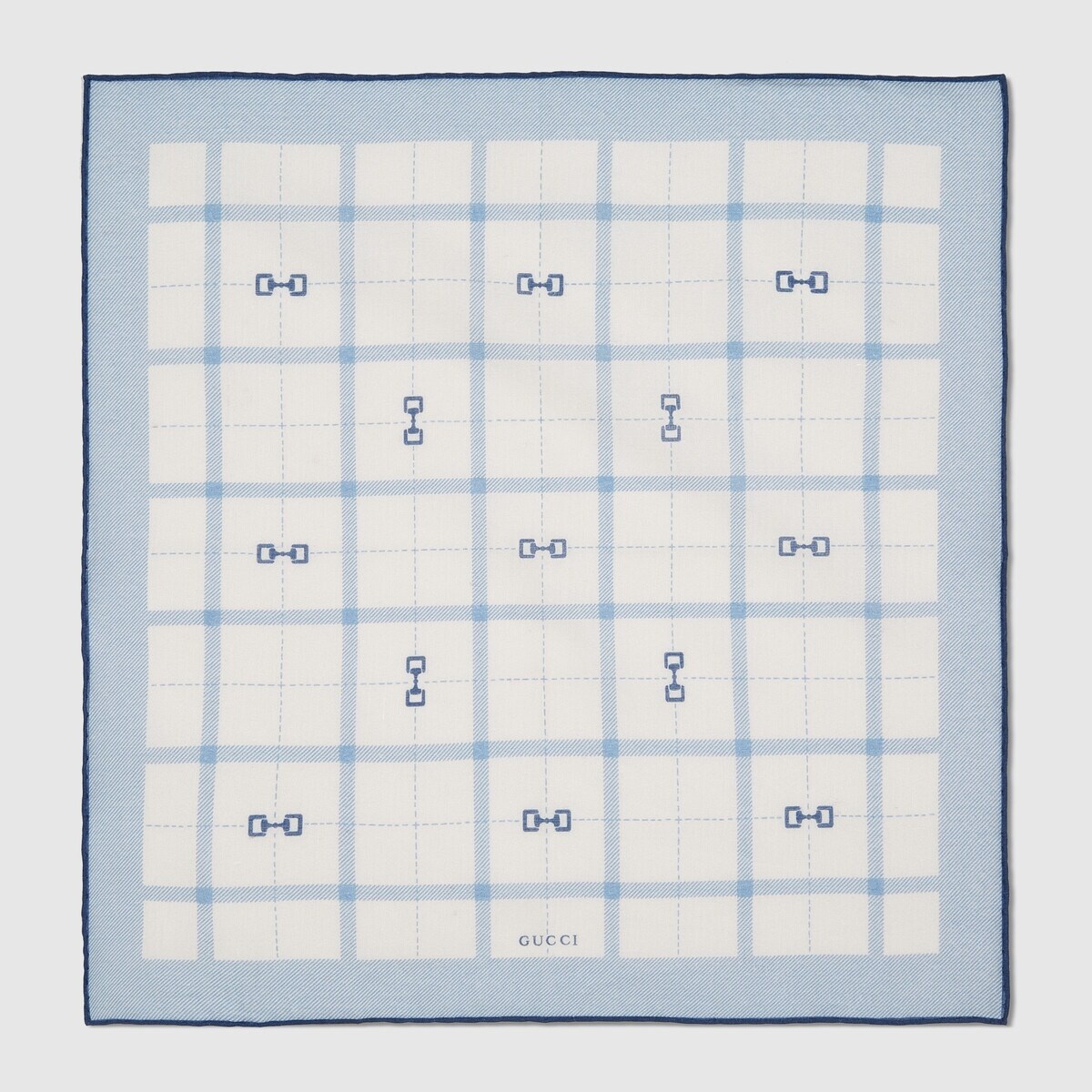 Horsebit check cotton pocket square - 1