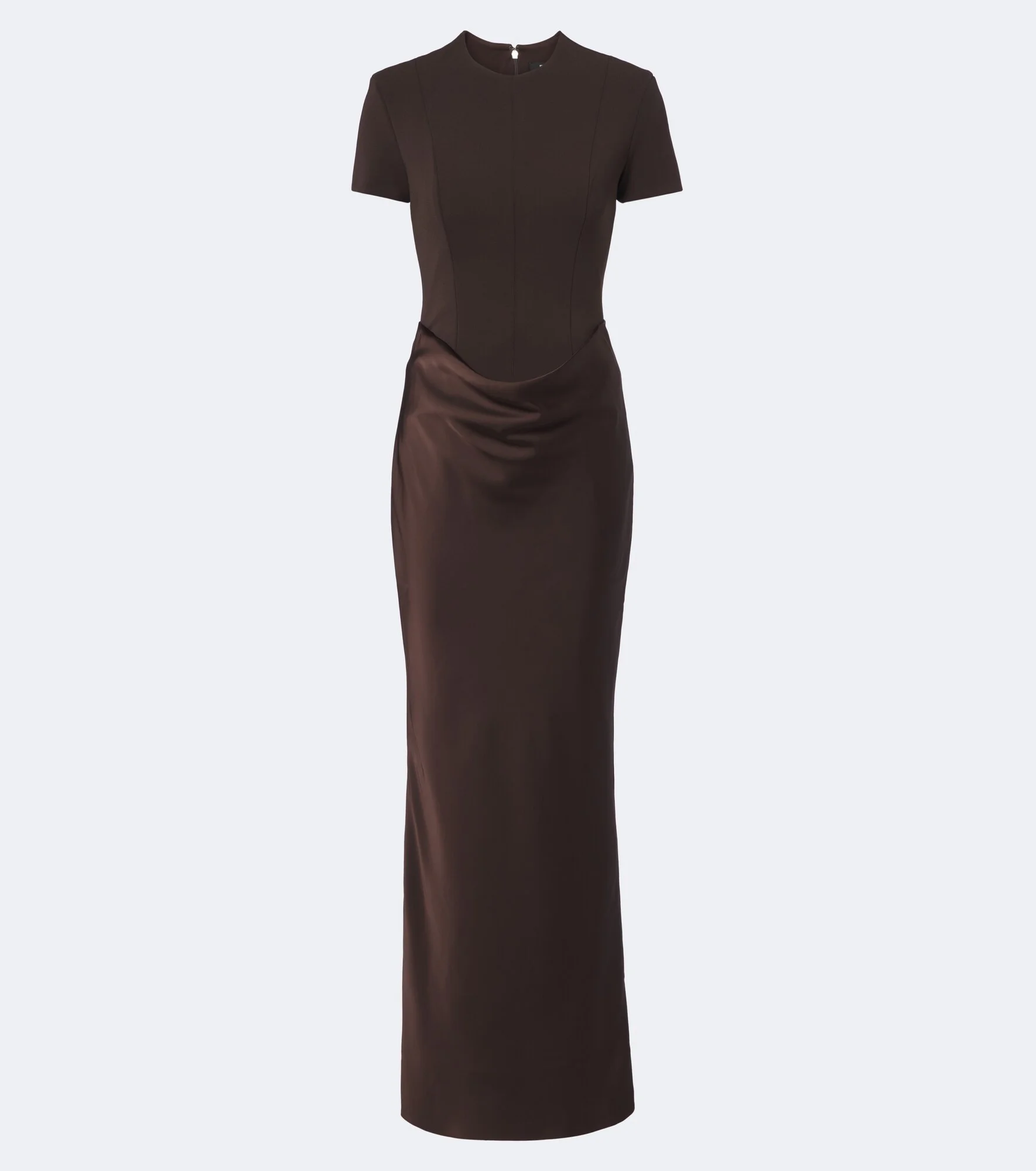 Satin-paneled draped cocktail dress - 1