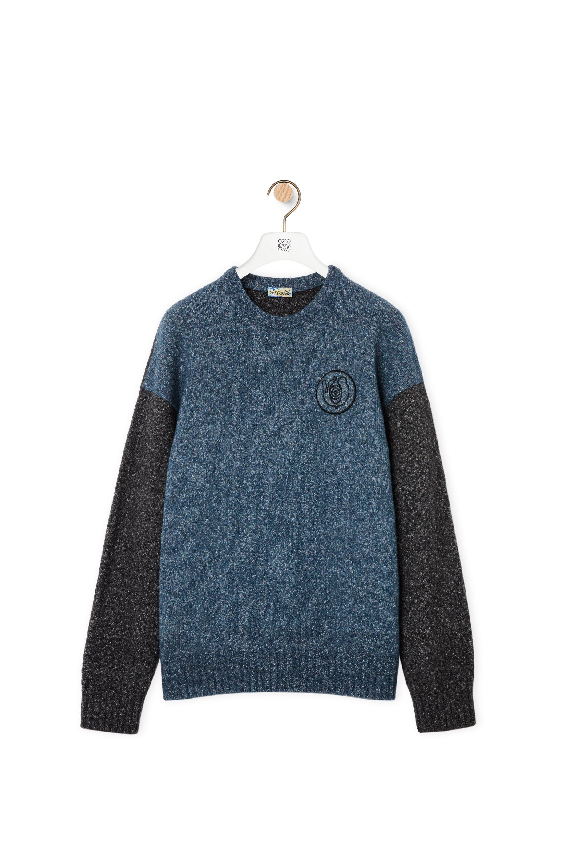 Crewneck sweater in cotton and wool - 1