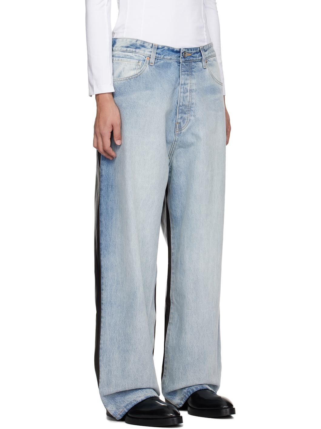 Blue & Black Runway Denim Jeans - 2