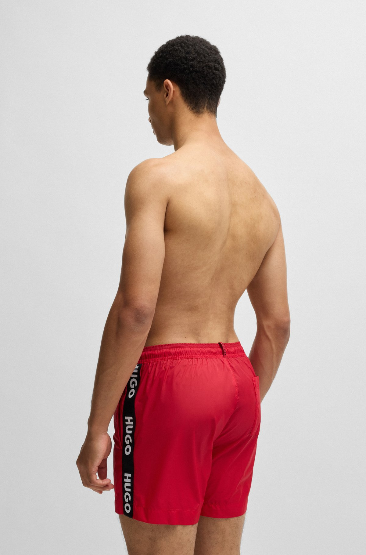 FULLY LINED SWIM SHORTS WITH LOGO TAPE - 4