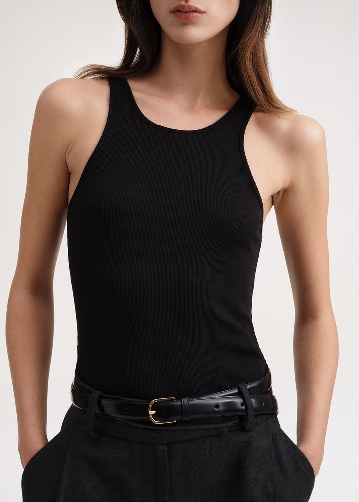 Fine curved rib tank black - 5