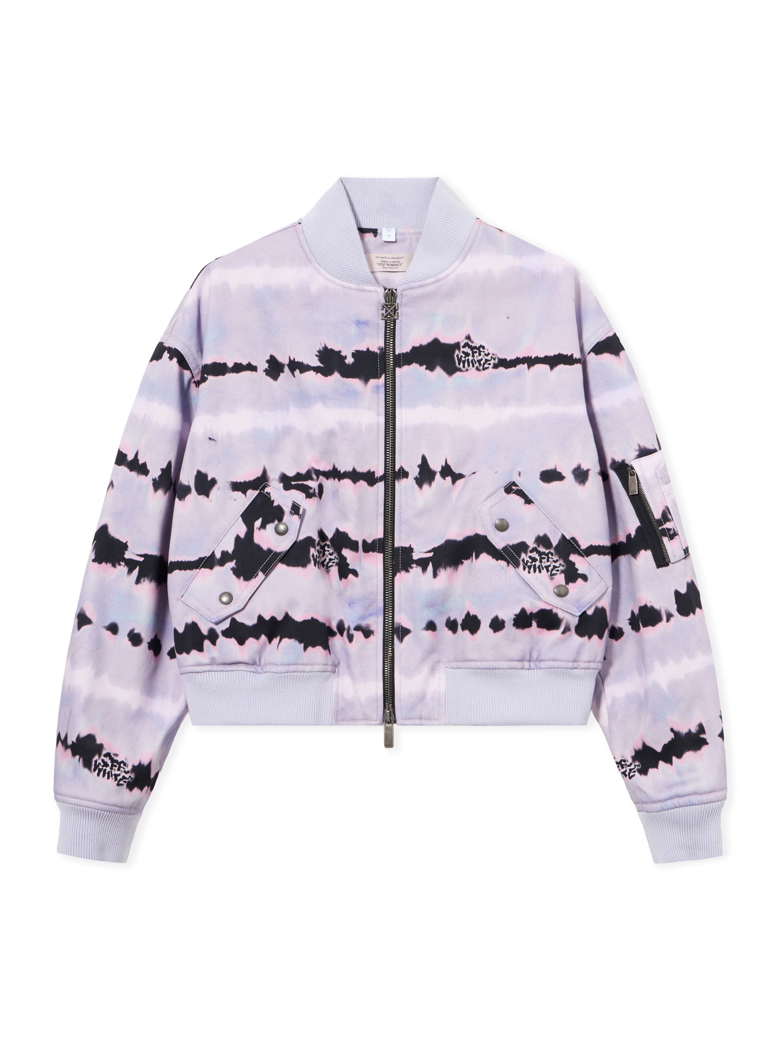 All-over Tie-dye Cropped Bomber - 1