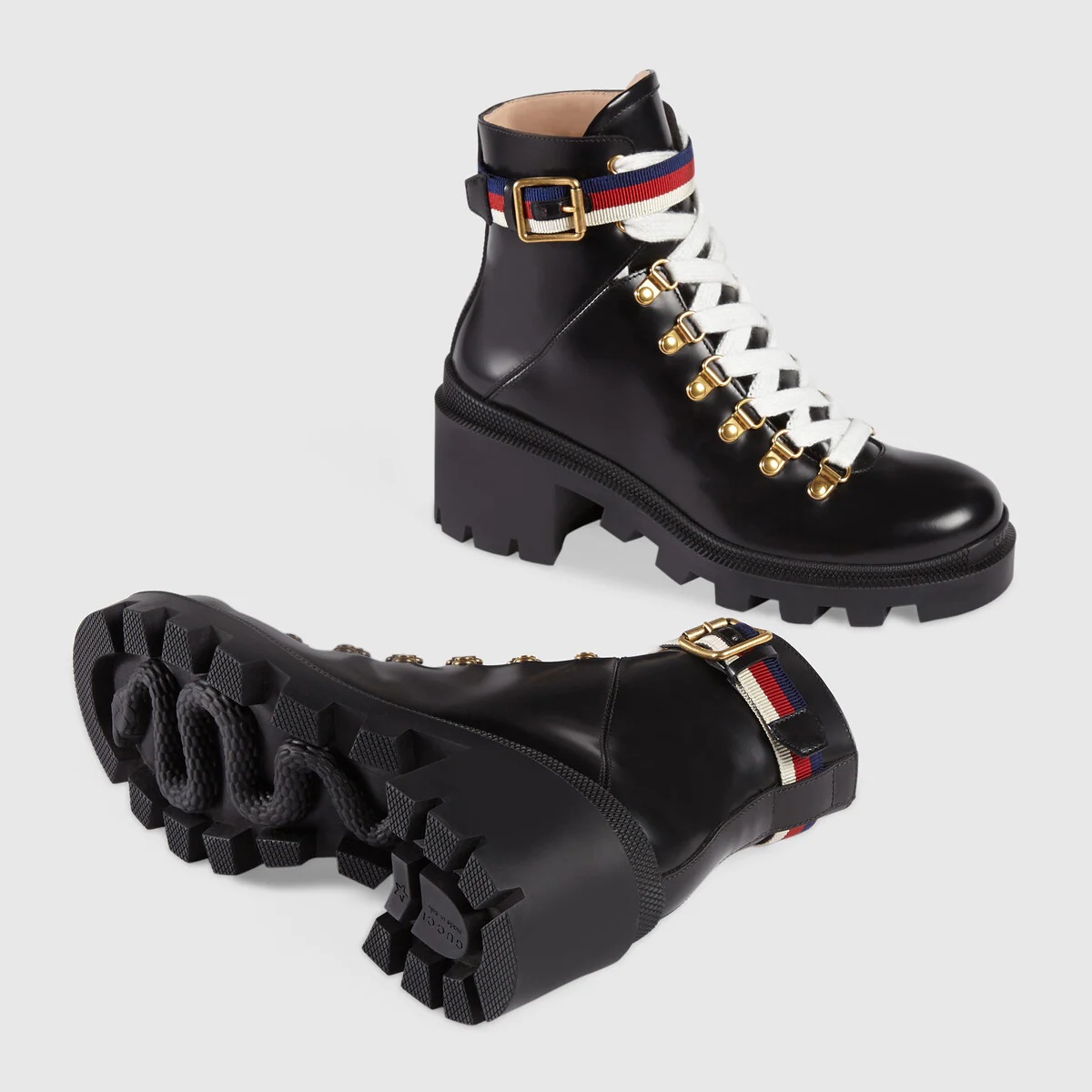 Leather ankle boot with Sylvie Web - 5