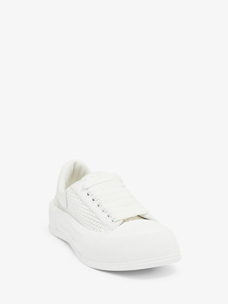 Alexander McQueen Women's Deck Plimsoll in White/optic White outlook