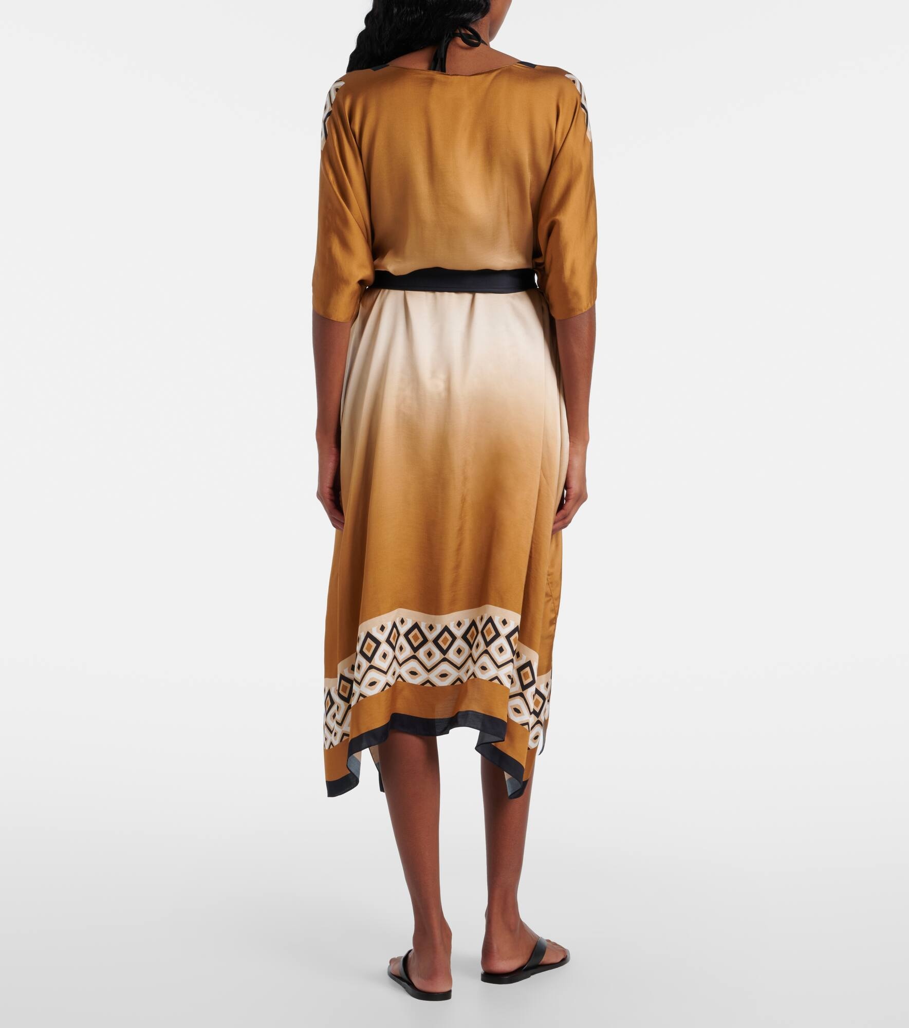 Dany printed satin beach cover-up - 3