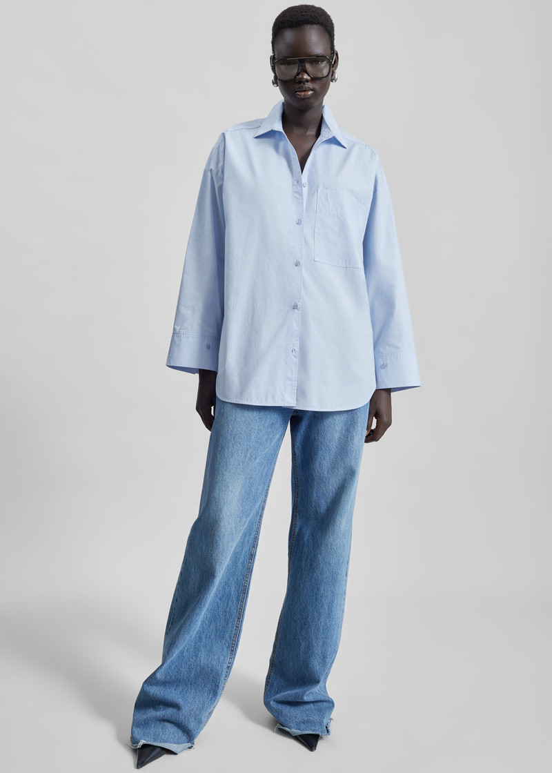 By Malene Birger Derris Cotton Shirt - Periwinkle Blue 6