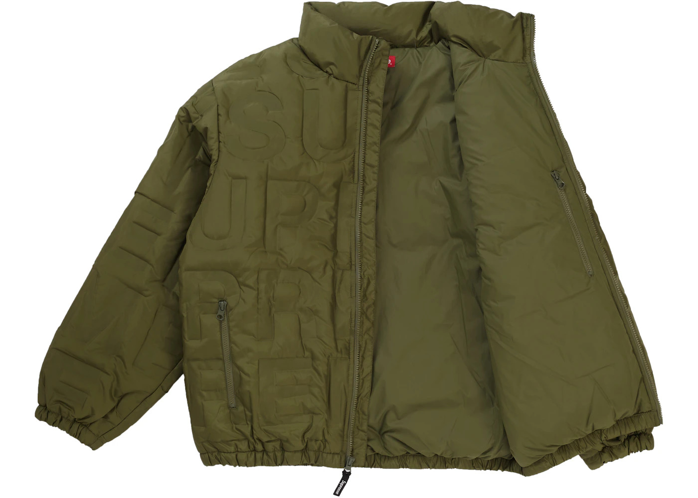Supreme Bonded Logo Down Jacket Olive - 3