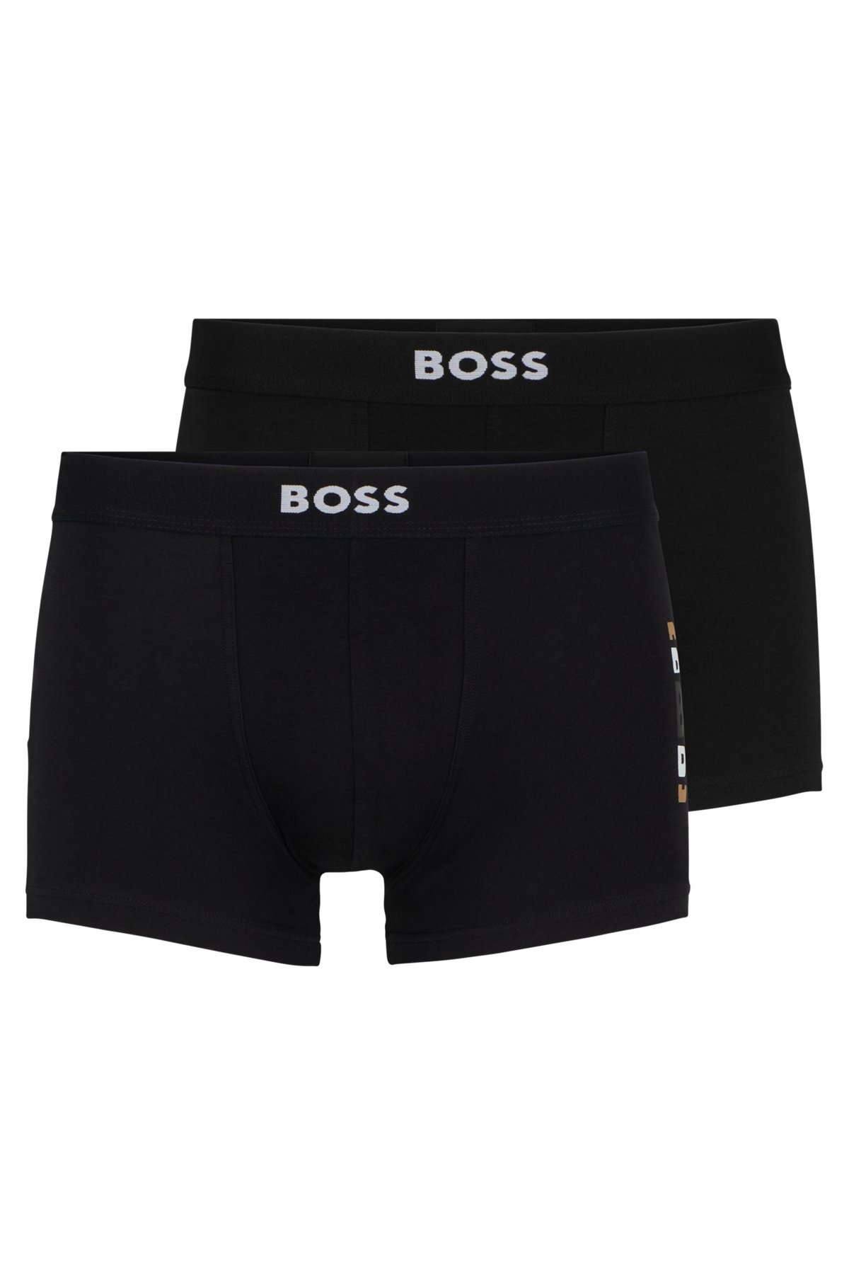TWO-PACK OF STRETCH-COTTON TRUNKS WITH LOGO WAISTBANDS - 1