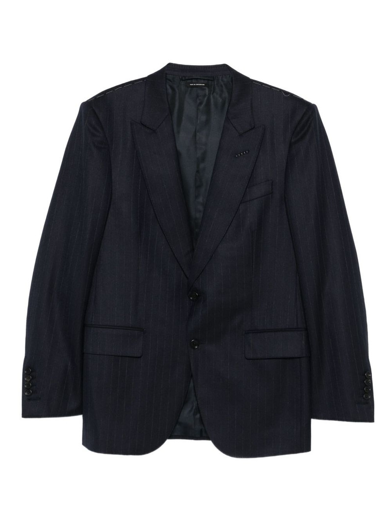 pinstripe two-button blazer 1
