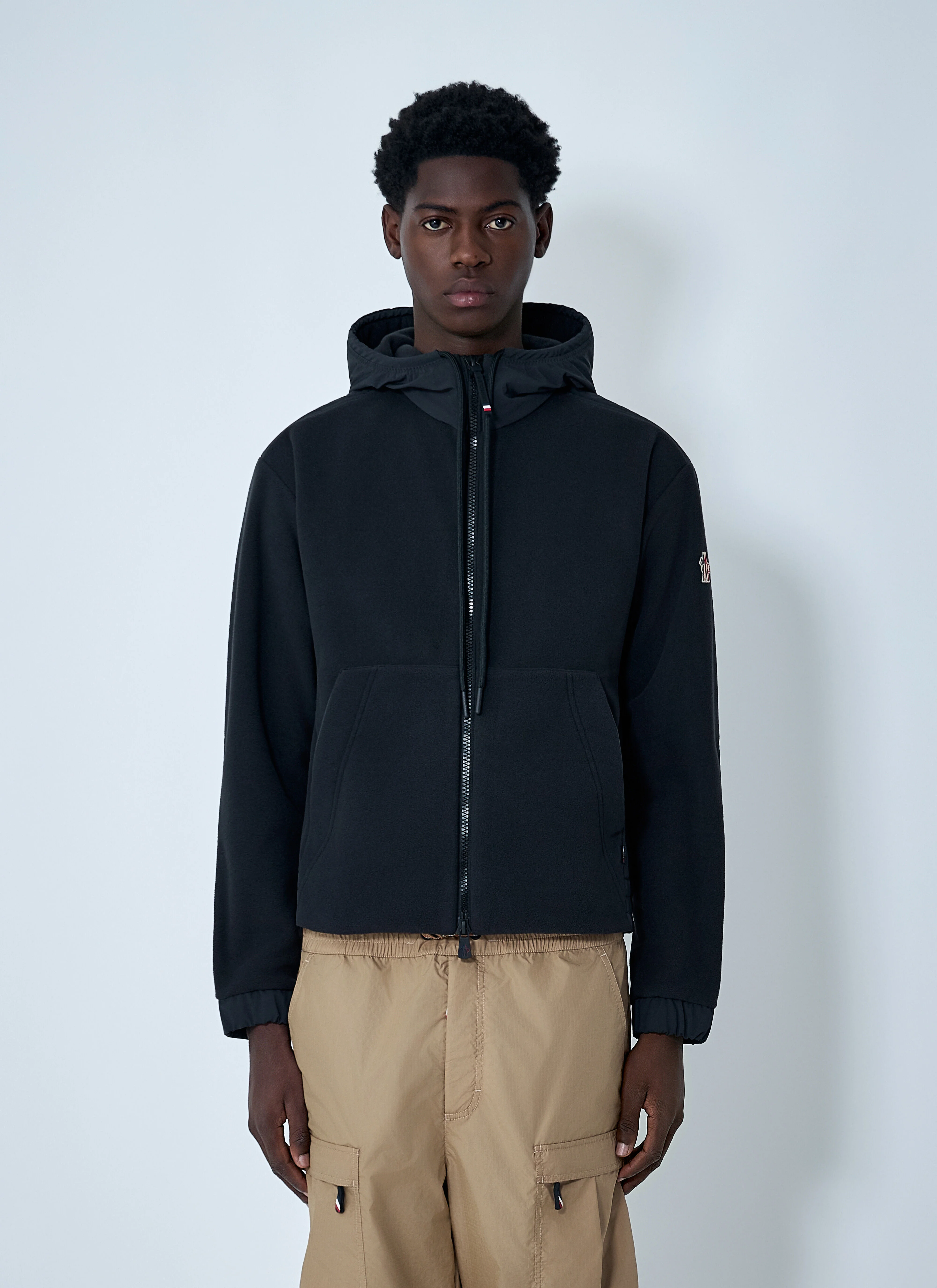 Hooded Jacket With Logo Patch - 1