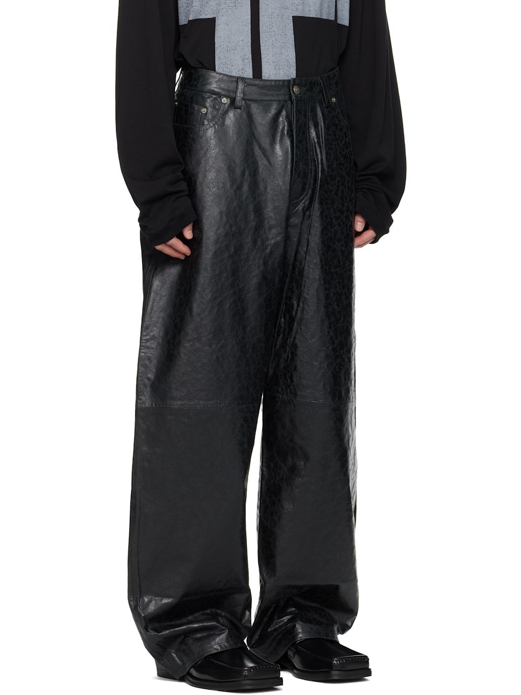 Black 'Big Daddy' Leather Pants - 2