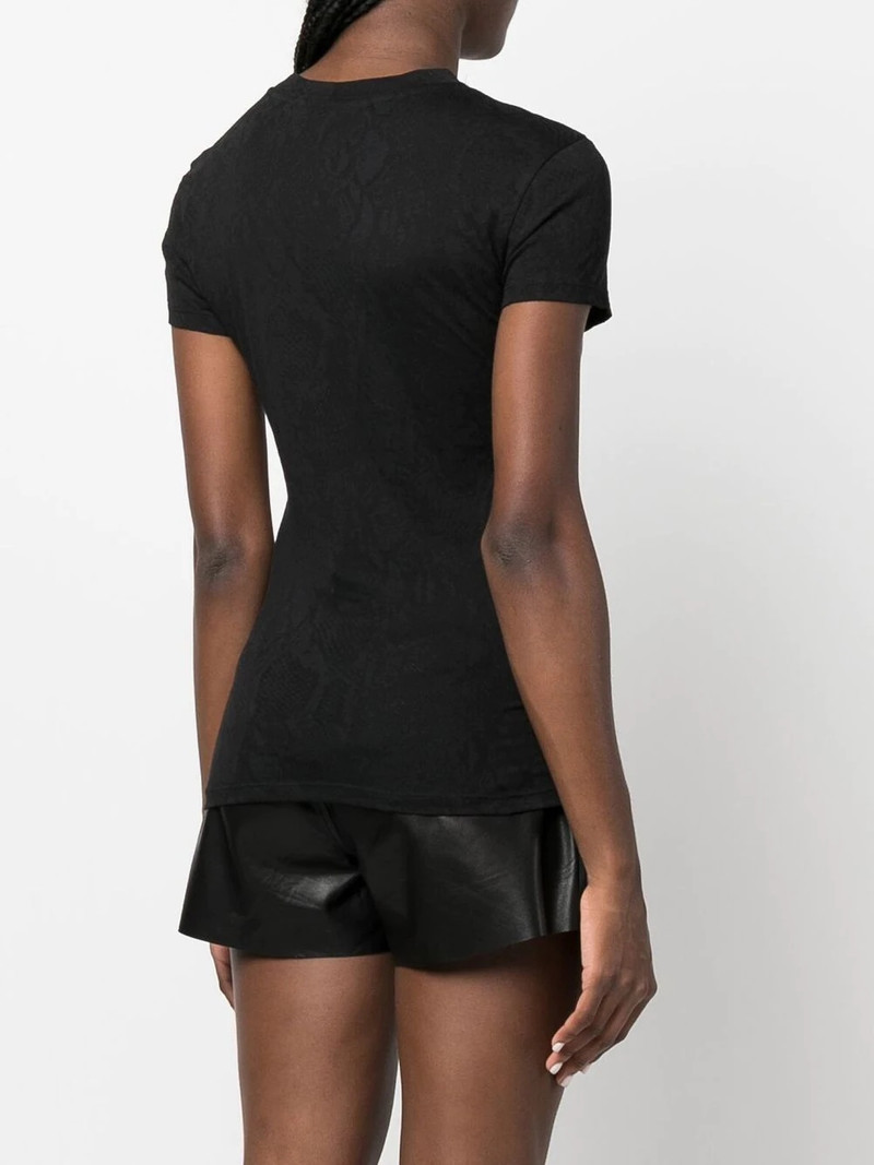 rhinestone-design cotton T-shirt 4