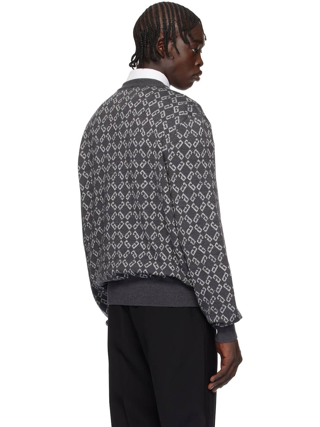 Gray Monogram 72 Jacquard Sweater - 3
