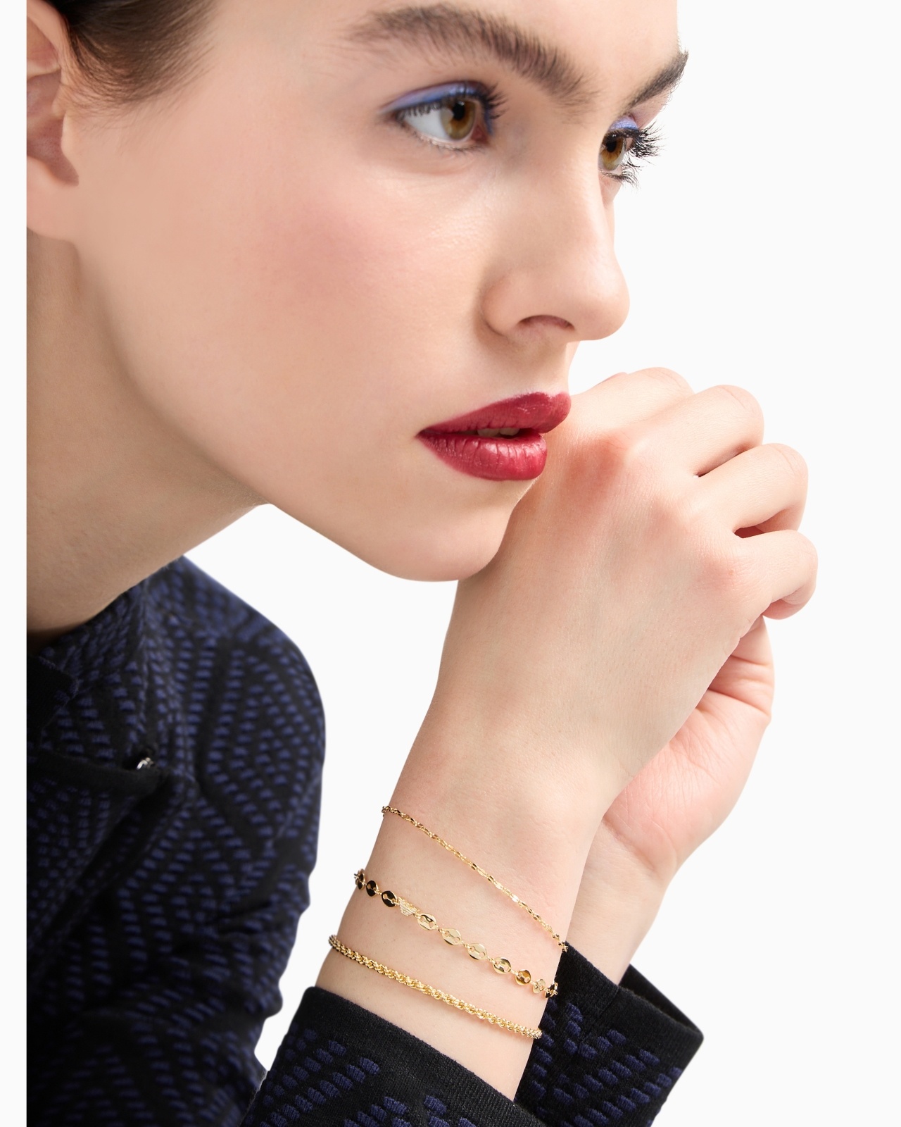 GOLD-TONE BRASS MULTI-STRAND BRACELET - 4