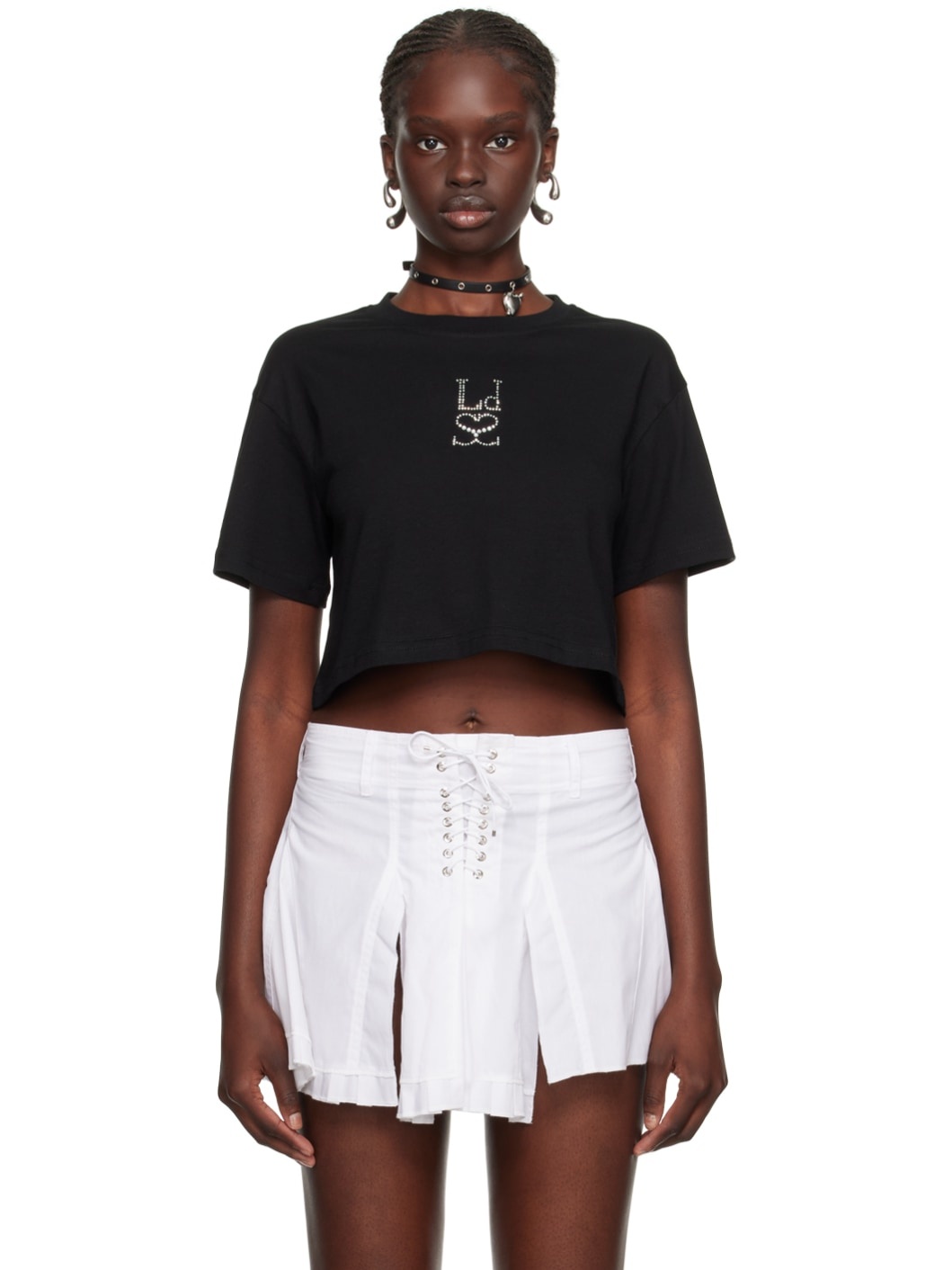 Black Crystal-Cut T-Shirt - 1