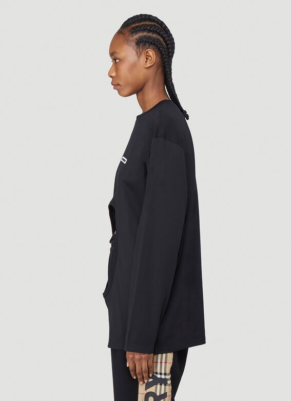 CUT-OUT PANEL SWAN PRINT COTTON OVERSIZED TOP - 5