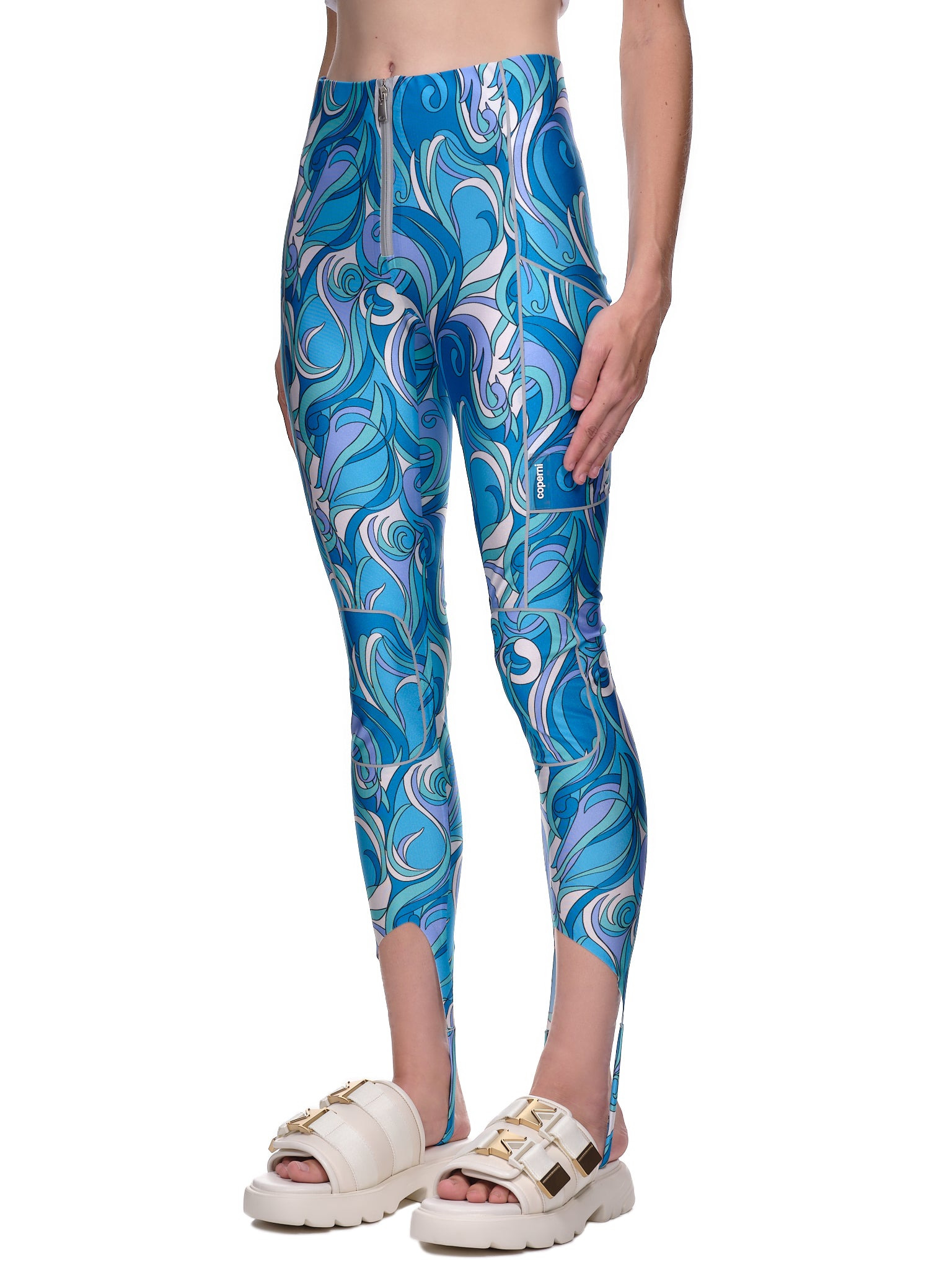 Paisley Print Stirrup Tights - 2