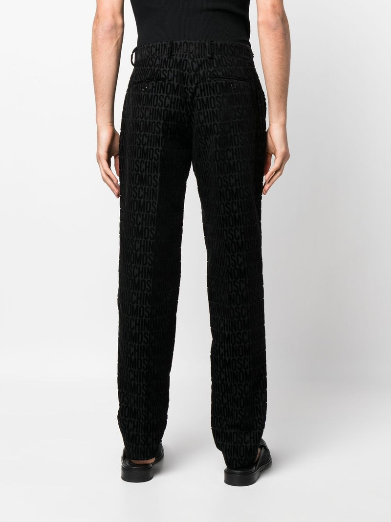 flocked-logo straight-leg trousers 4
