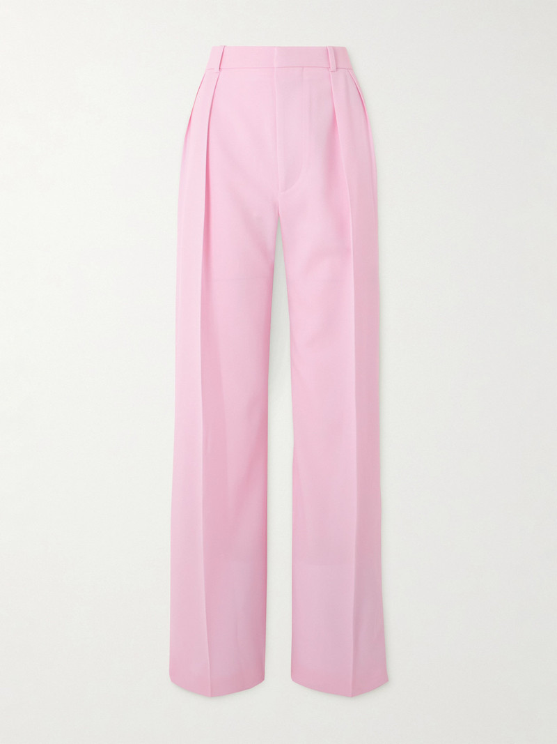 Pleated Grain De Poudre Wool Wide-leg Pants - 1