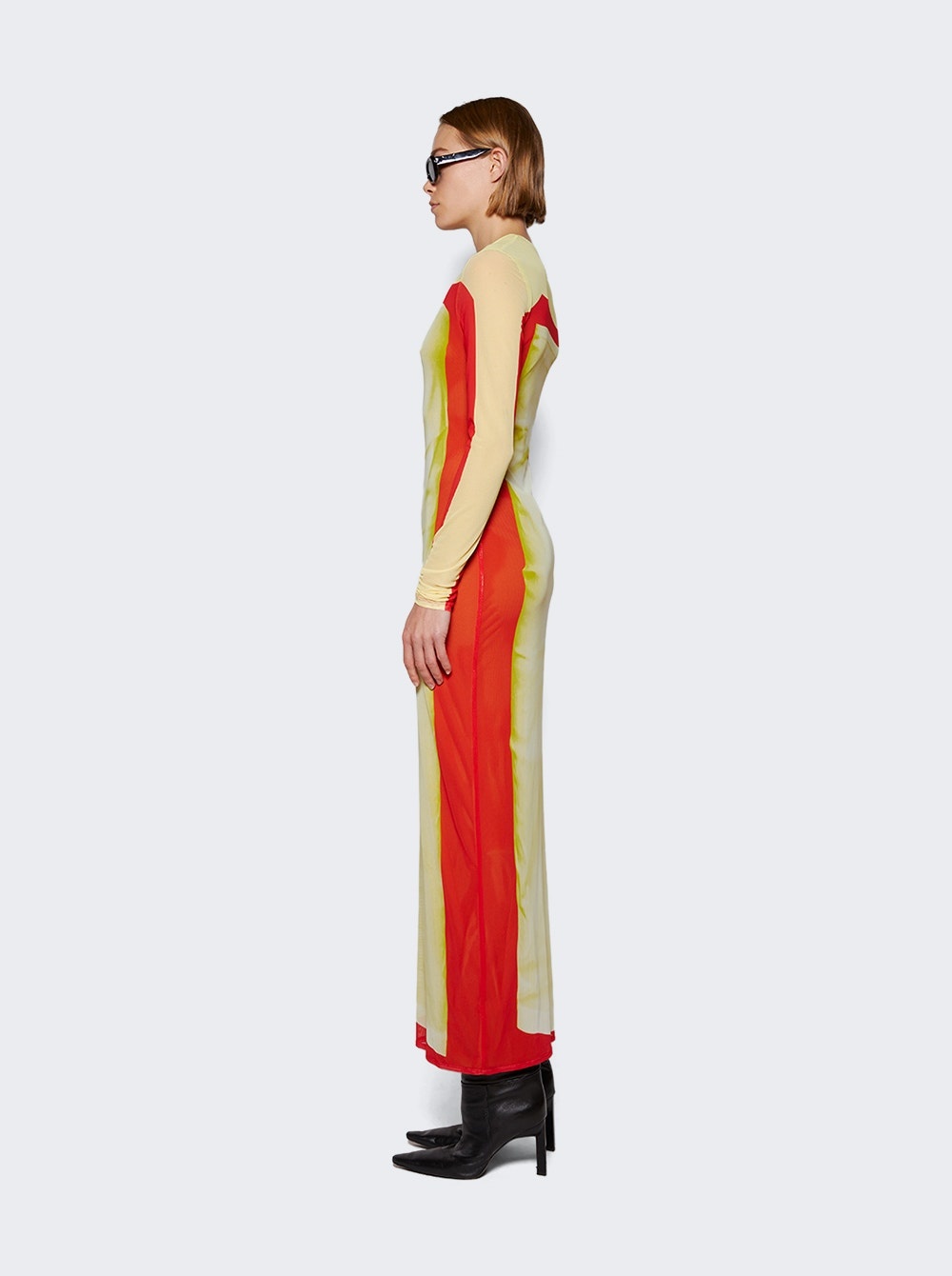 Trompe L'oeil Tube Dress Yellow And Red - 4