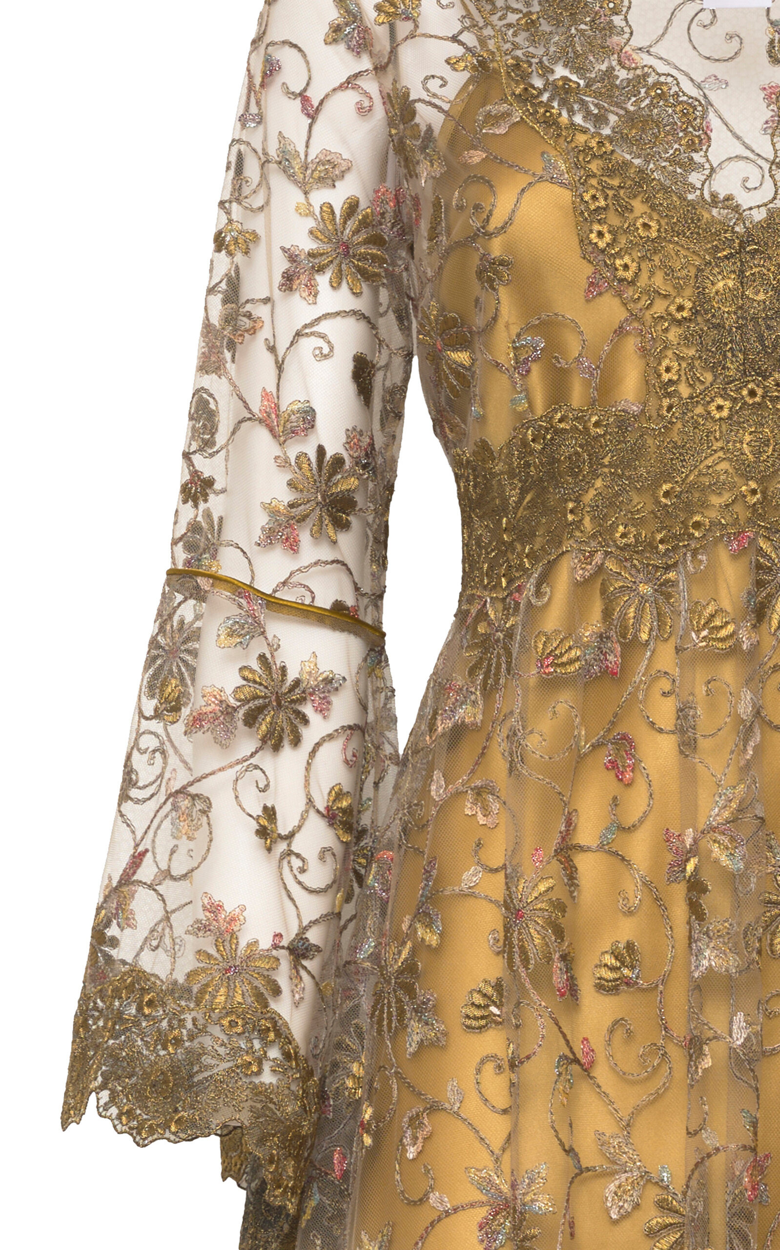 Topazio Lace-Trimmed Midi Dress gold - 4
