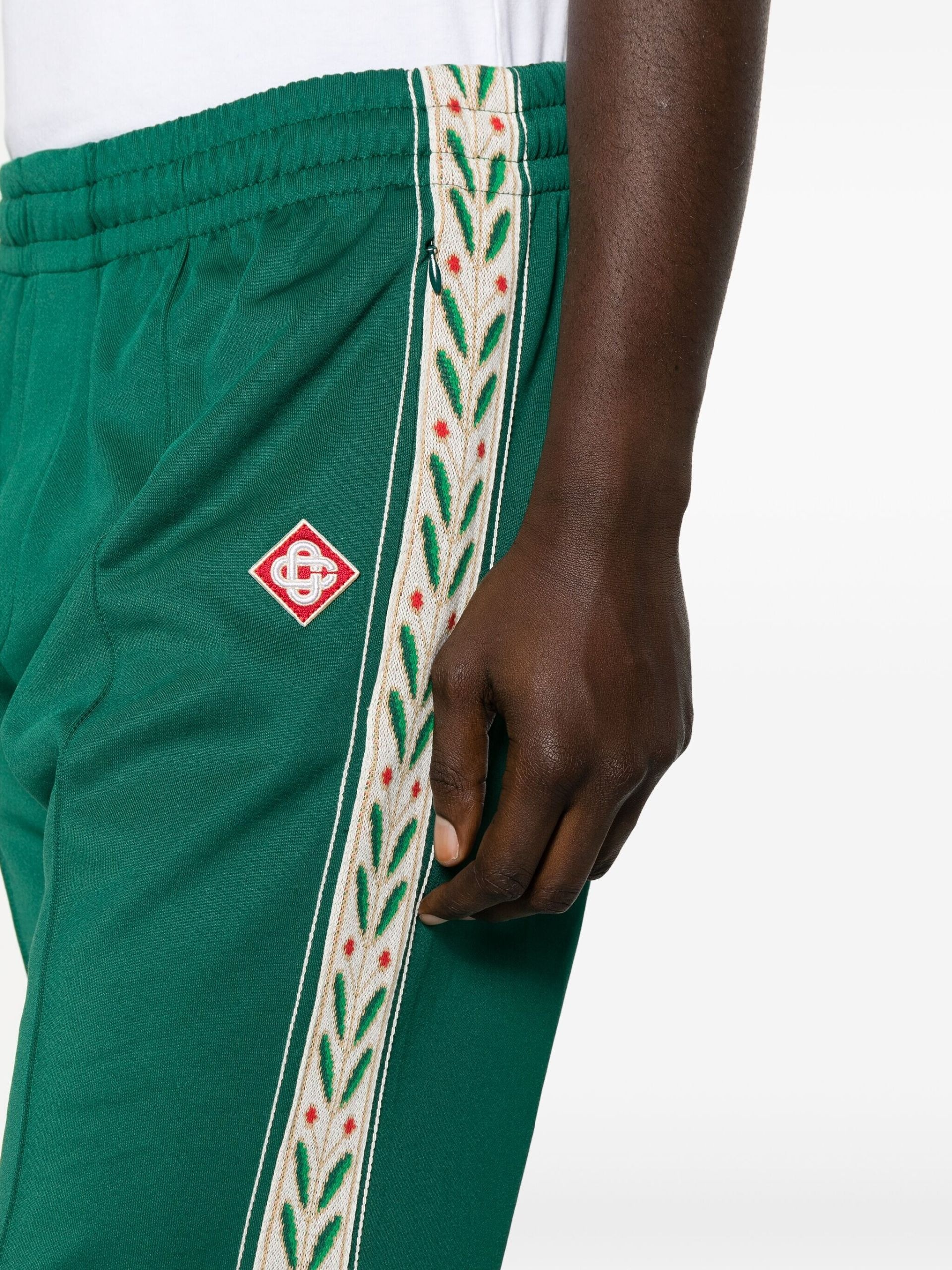 Green Logo-Appliqué Track Pants - 4