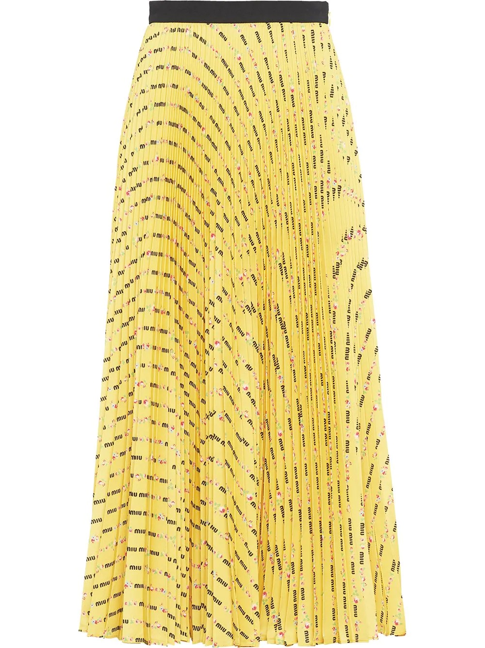 Miu Miu Flower print pleated skirt - 1