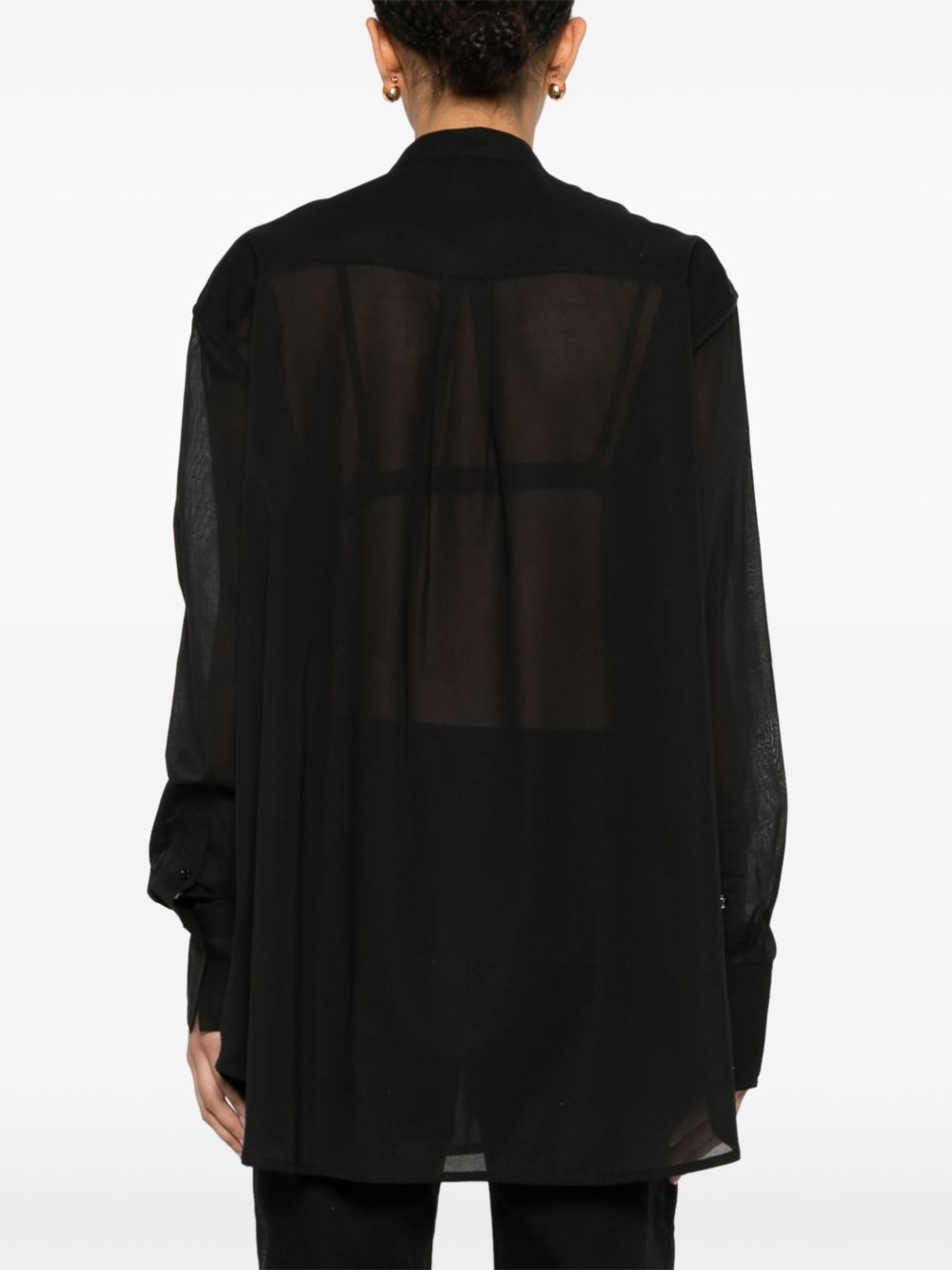 stand-up collar blouse - 4