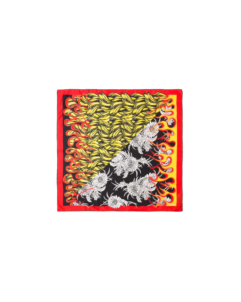 Double Match Dahlia printed 90 silk scarf 3