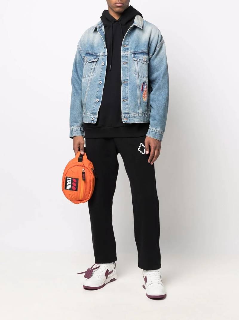 Marcelo Burlon County Of Milan embroidered feathers denim jacket outlook