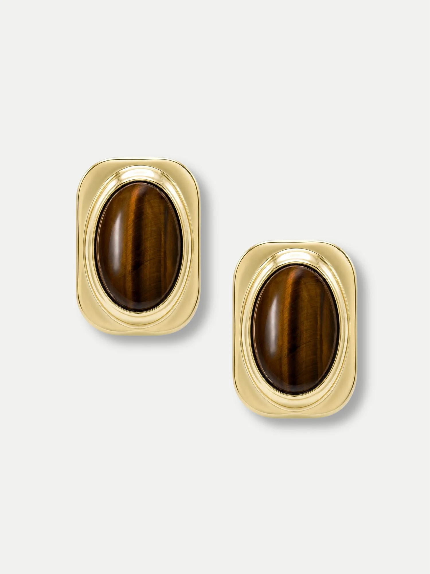 TIGER’S EYE POST EARRING - 1