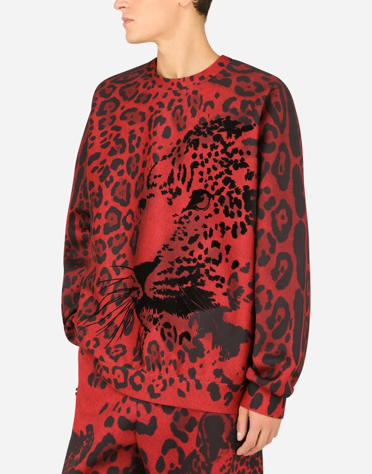 Leopard-print technical jersey sweatshirt - 4