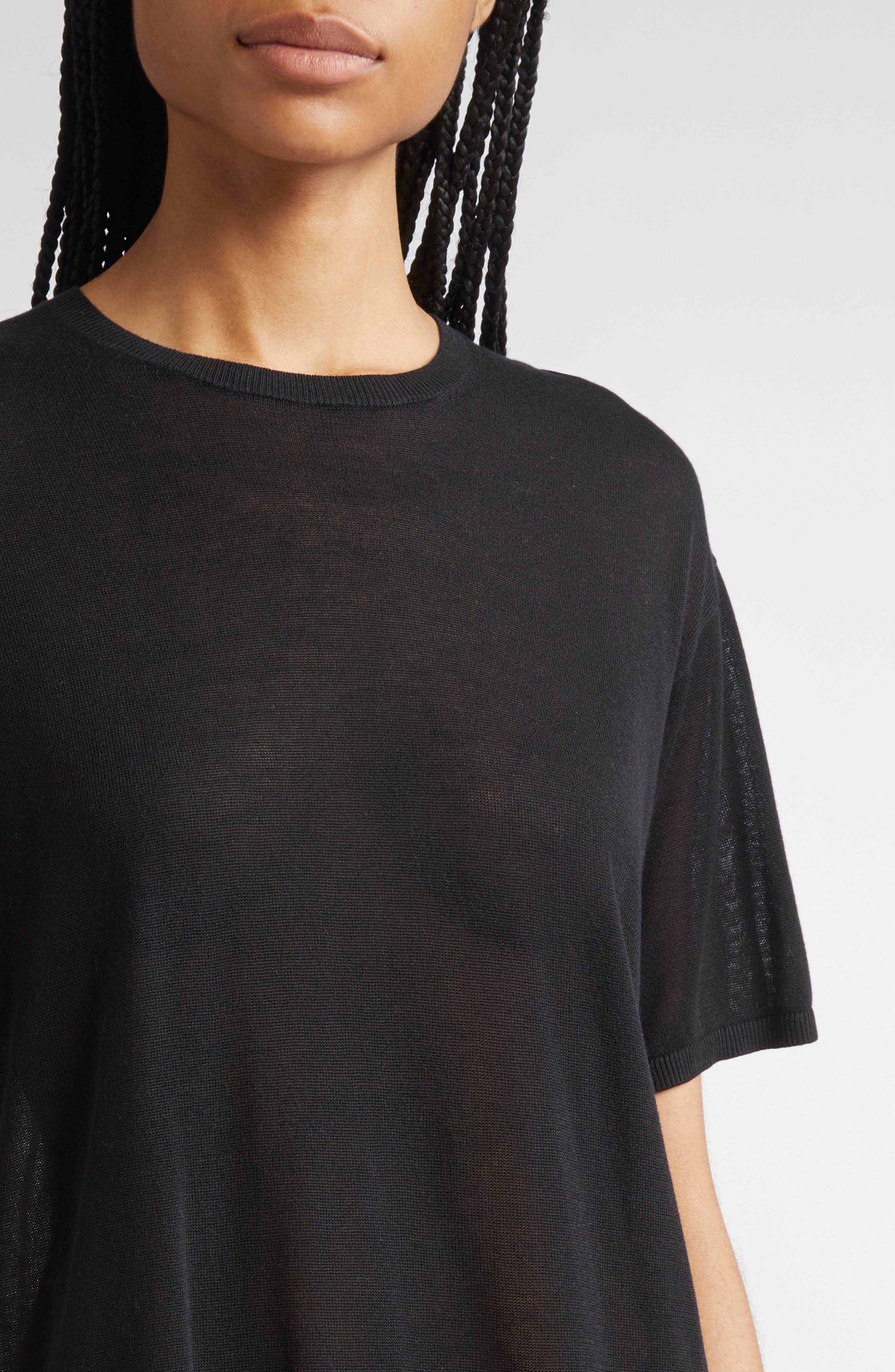 TOTEME Knit T-Shirt in Black at Nordstrom - 4