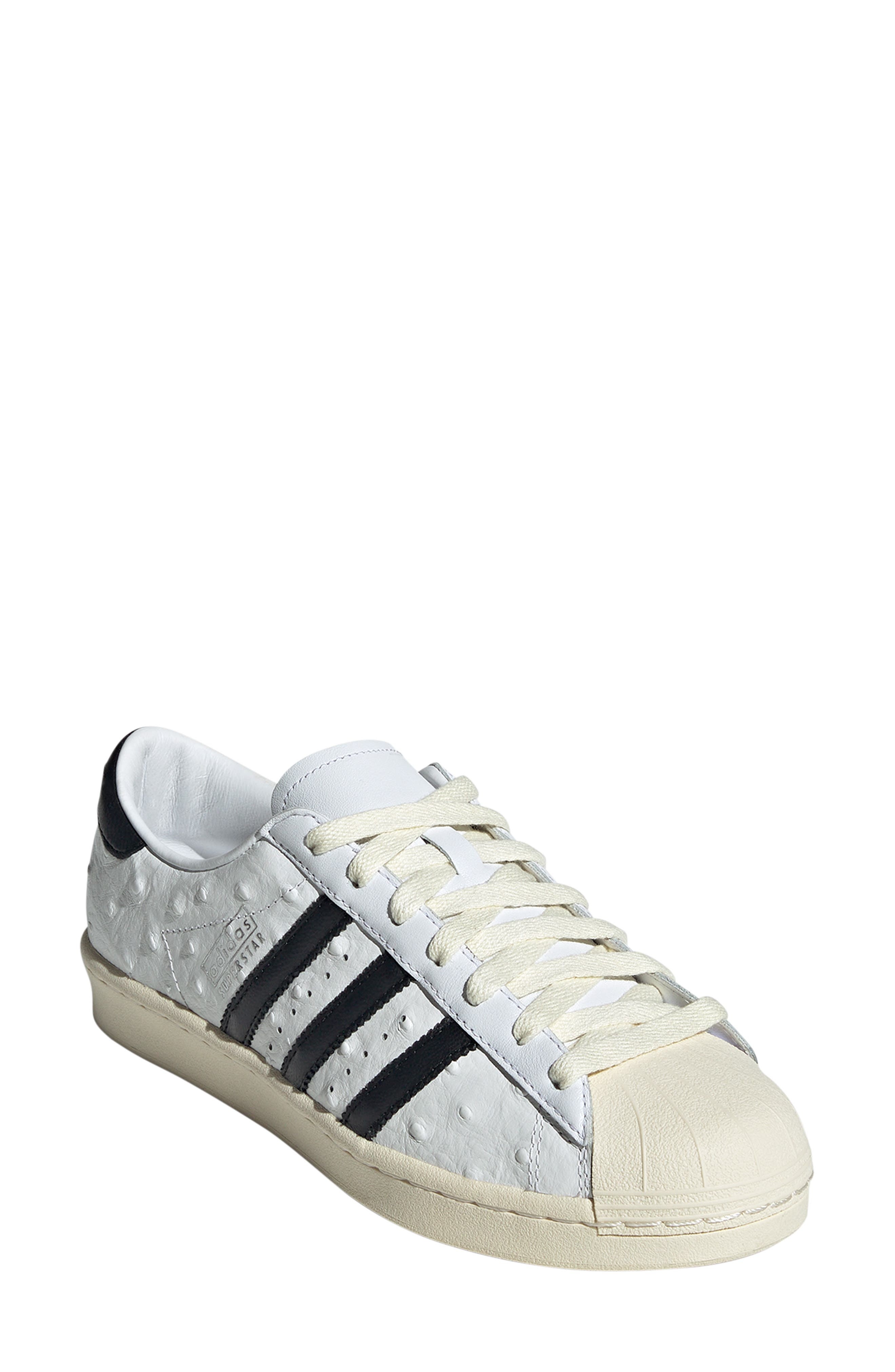 adidas Superstar Embossed Sneaker in White/Black/Cream White at Nordstrom - 1