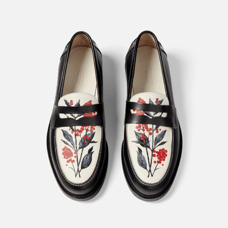 DUKE + DEXTER Wilde Hand-Painted Berry Penny Loafer - Women's outlook