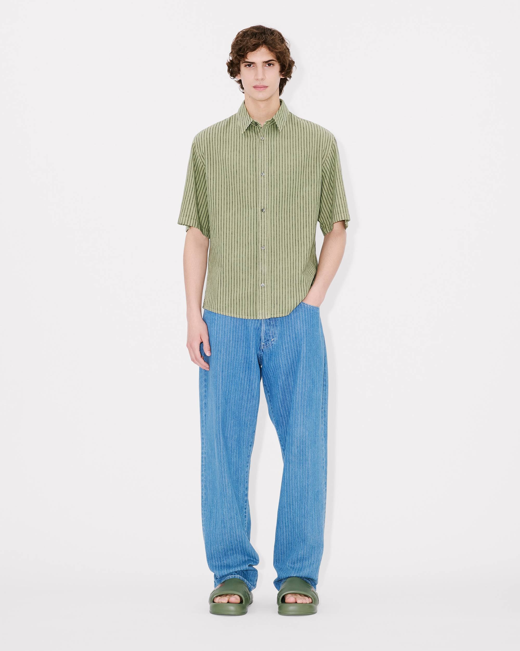 'KENZO Coast Lines' short sleeve shirt in cotton linen - 5