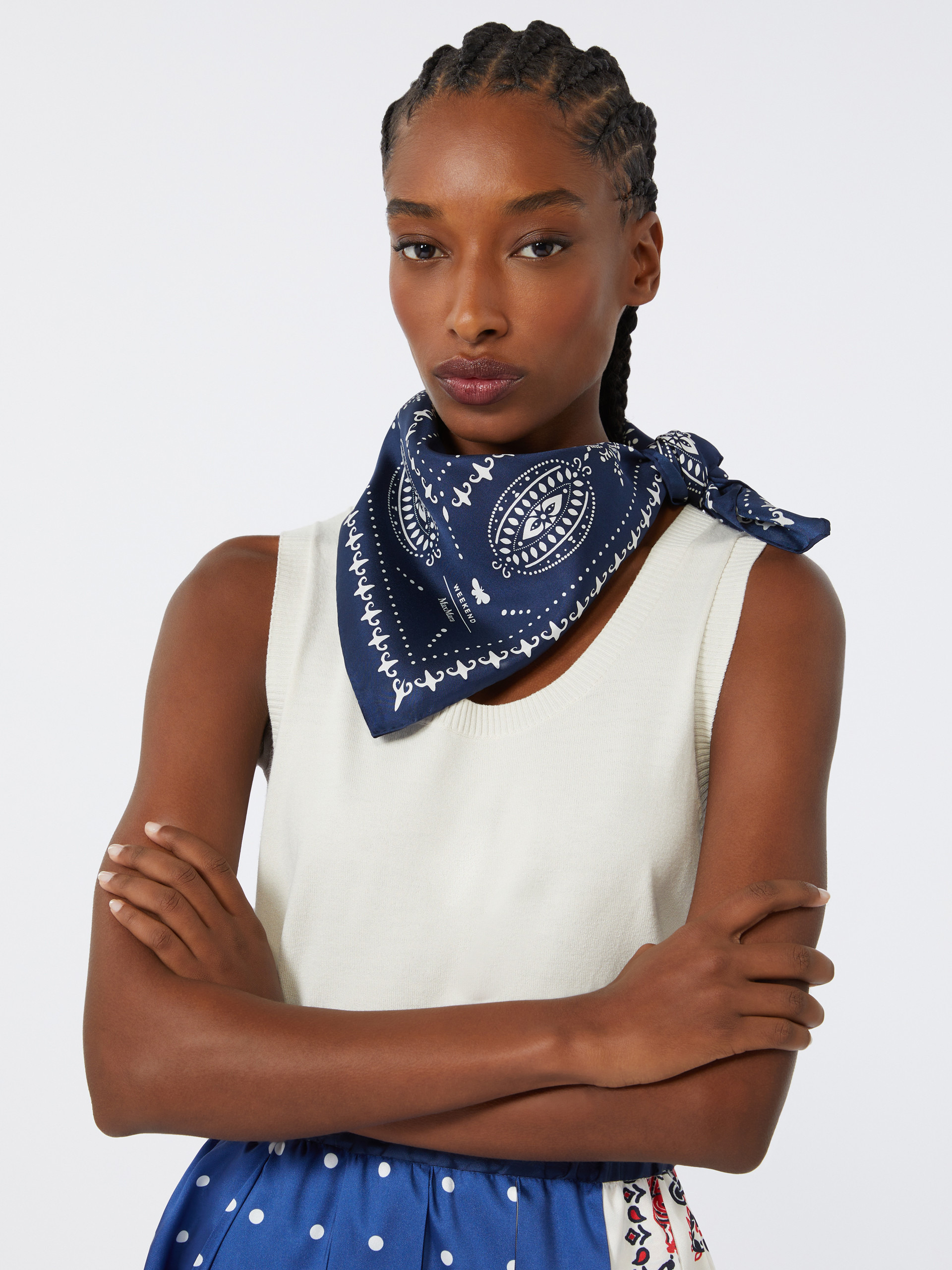 SIAM Printed silk scarf - 4