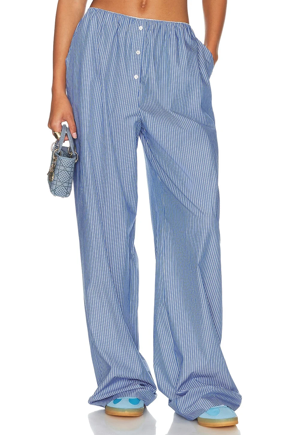 Pinstripe Poplin House Pants - 1
