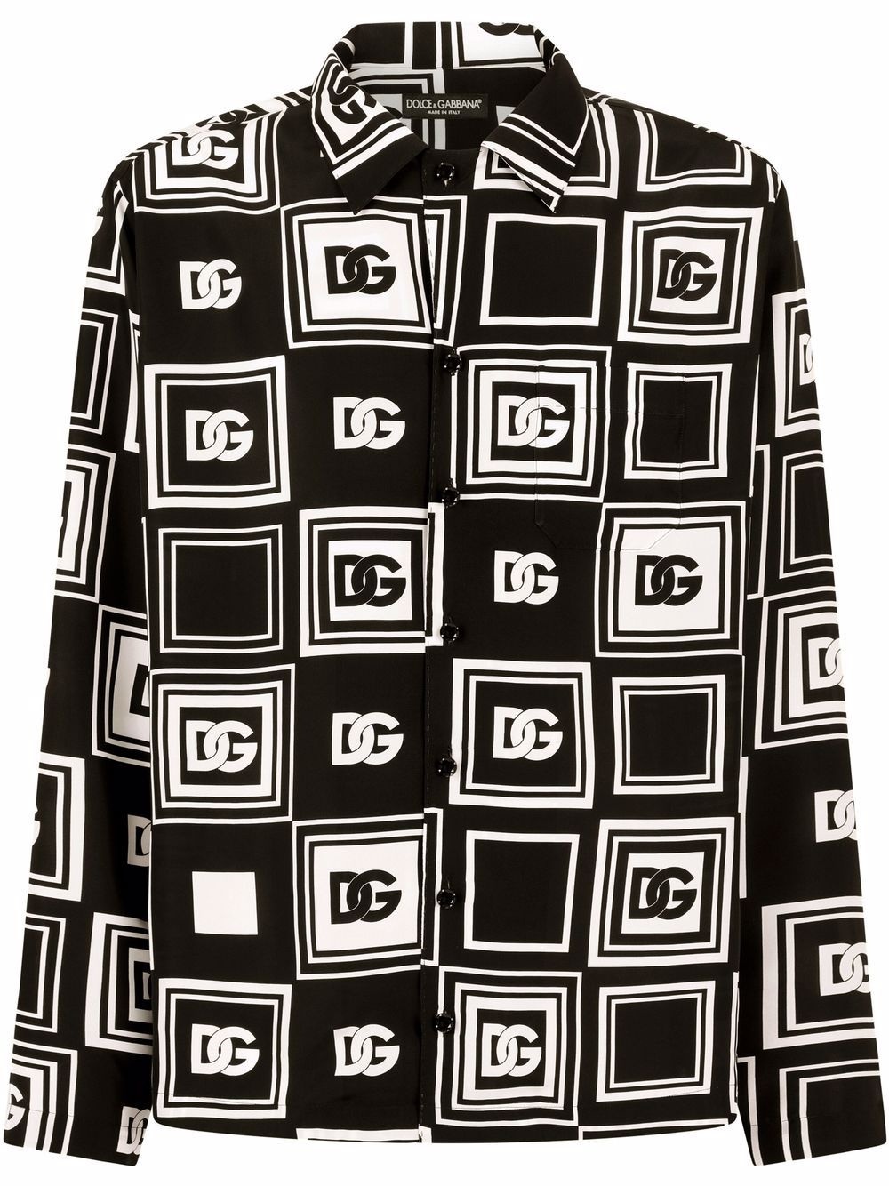 geometric-logo print silk shirt - 1