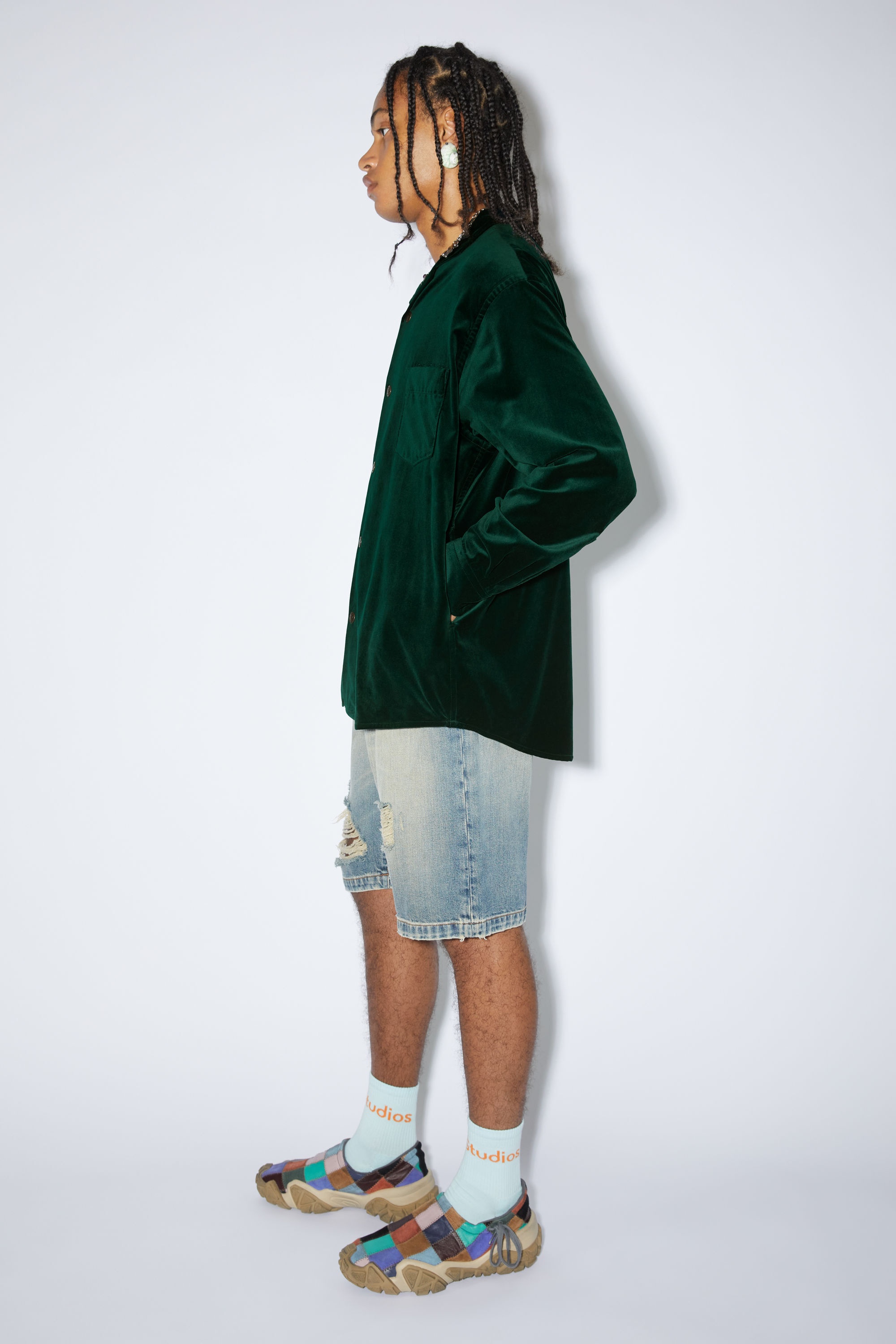Button-up overshirt - Dark green - 4