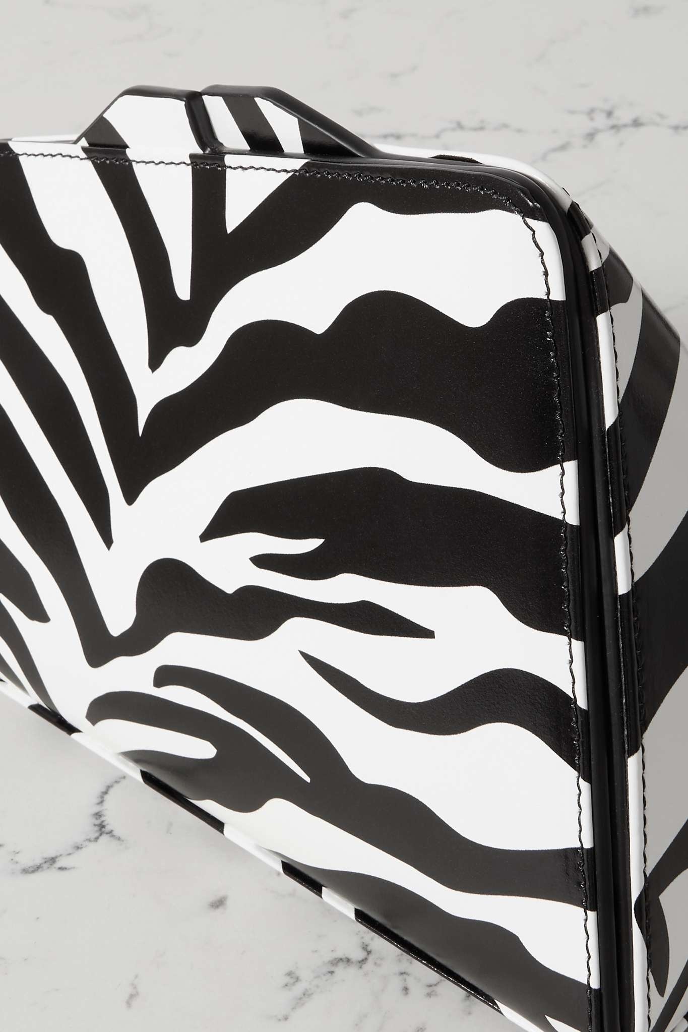8.30 PM zebra-print leather clutch - 4