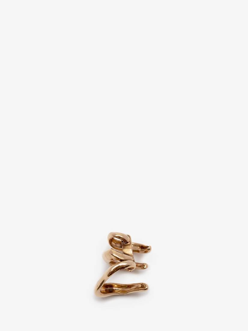 Triple Ear Hook in Antique Gold - 2