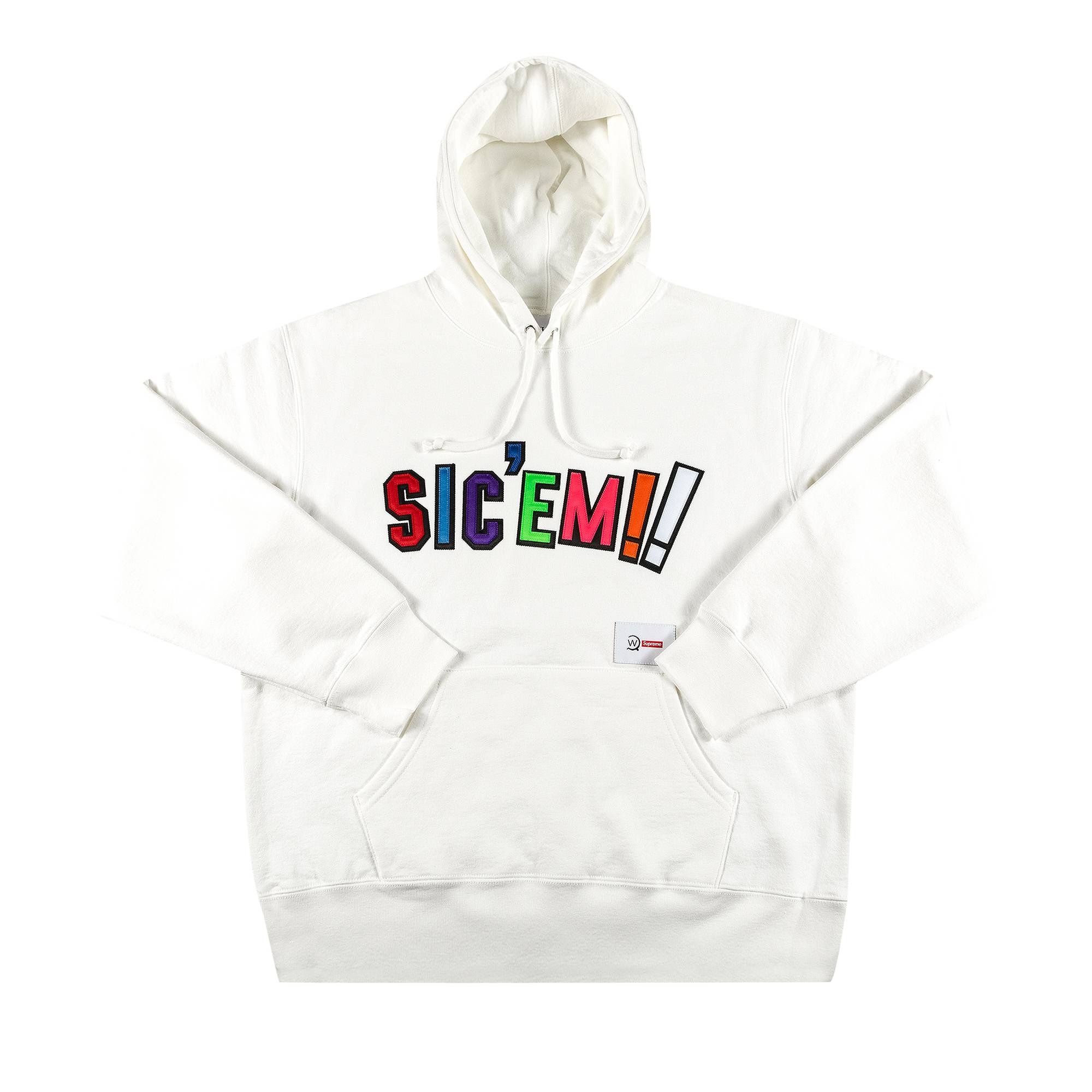 Supreme x WTAPS Sic'em! Hooded Sweatshirt 'White' - 1