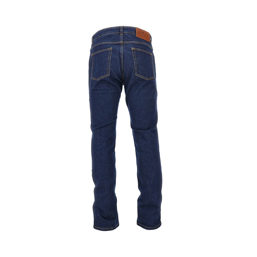 STRETCH DENIM PANTS WITH TOPSTITCHINGS - 3