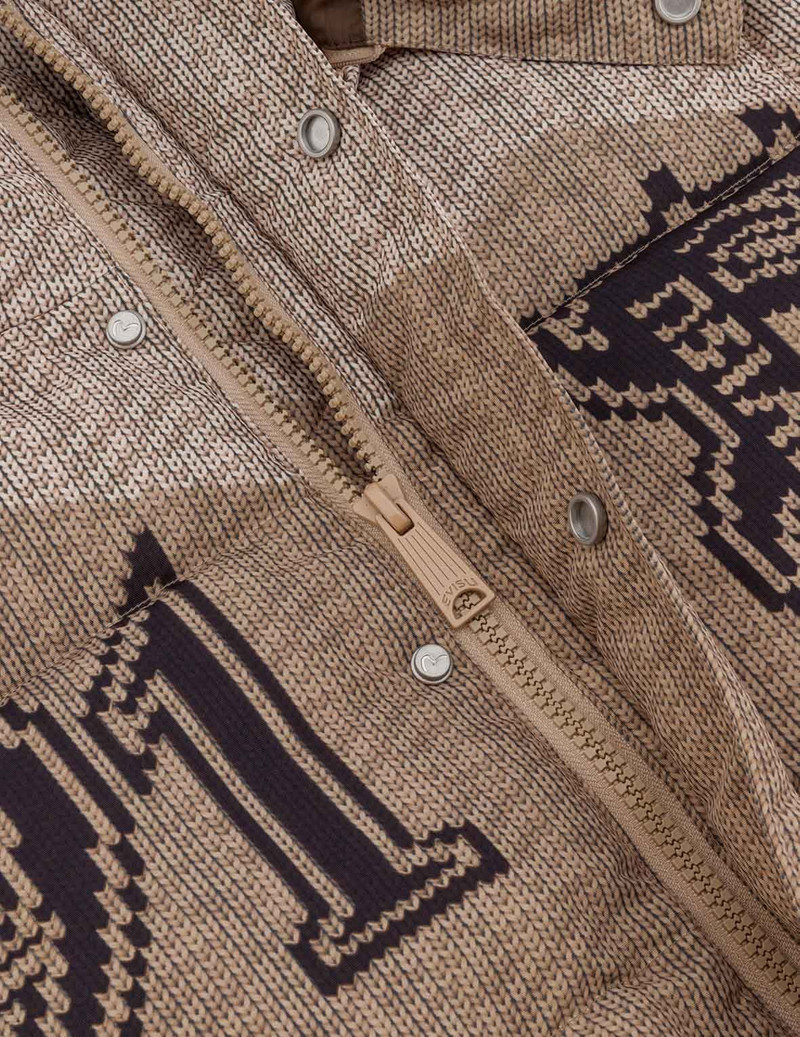 Allover Chimayo Tapestry Knit Print Regular Fit Down Jacket 22