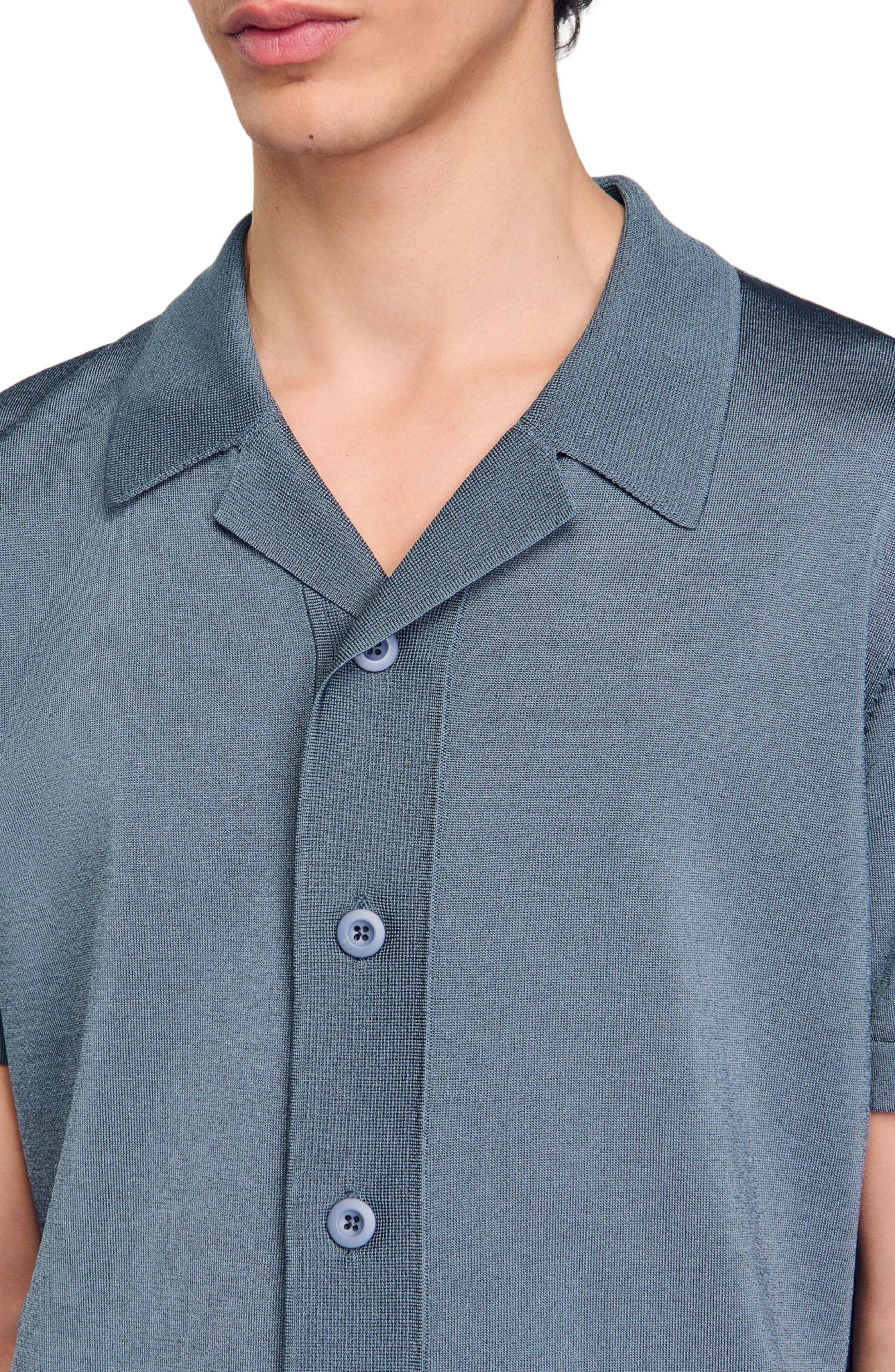 SANDRO Short-sleeved shirt in Dark Chambray at Nordstrom - 3